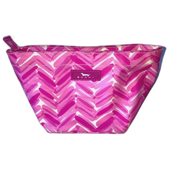 SCOUT Cosmetic Makeup Zip Bag Pouch Pink White Abstract Watercolor 5 x 4 x 5 in - Picture 1 of 12